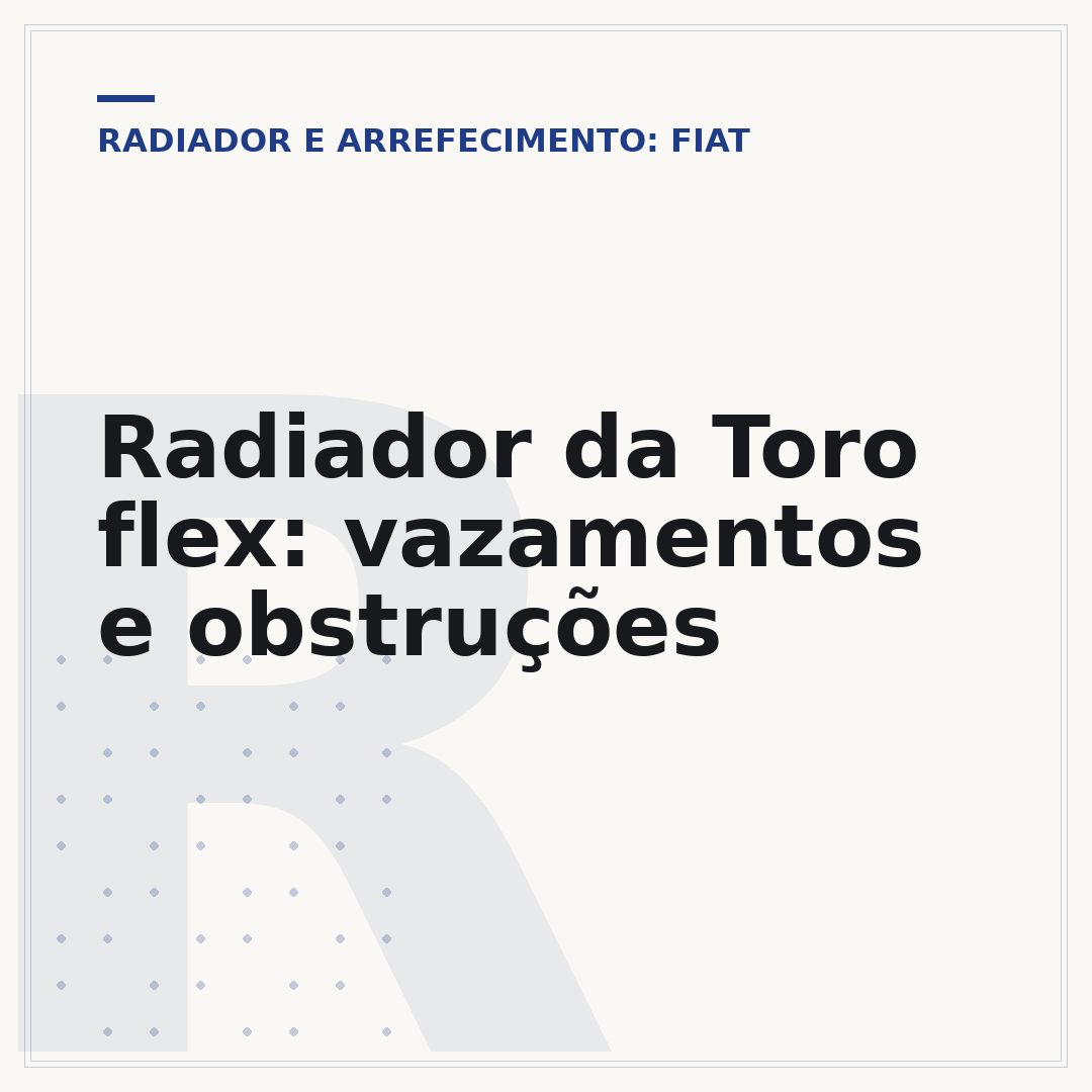 Radiador da Toro flex: vazamentos e obstruções