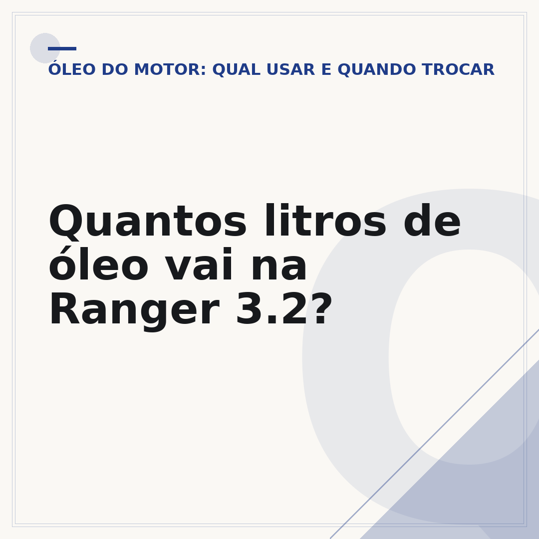 Quantos litros de óleo vai na Ranger 3.2?