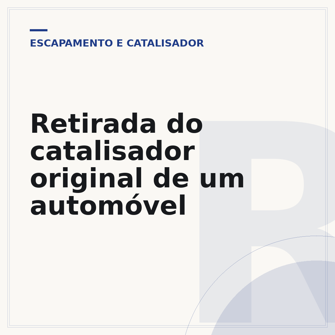 Retirada do catalisador original de um automóvel