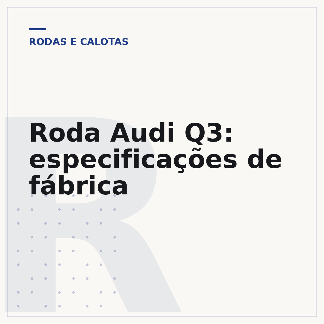 Roda Audi Q3: especificações de fábrica