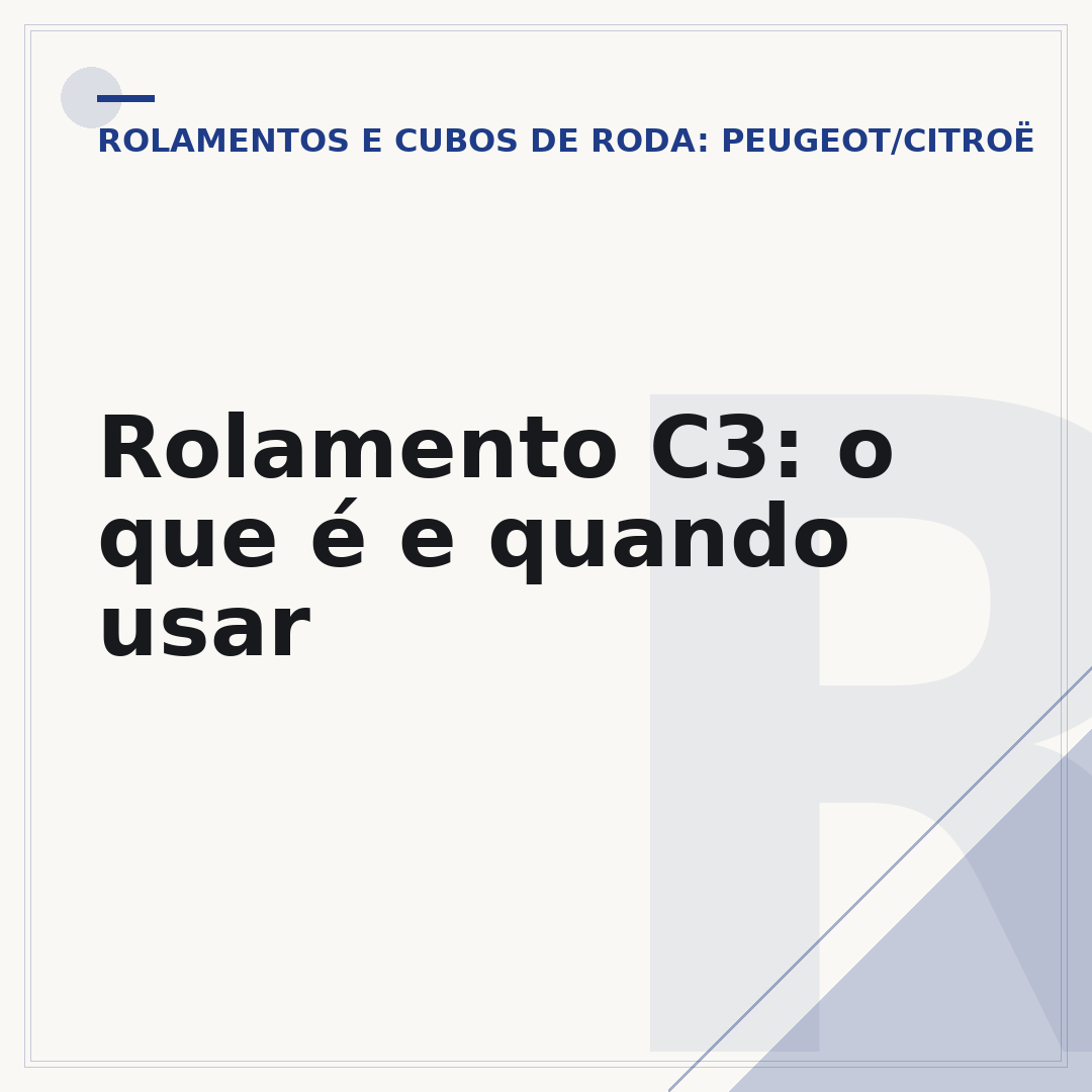 Rolamento C3: o que é e quando usar