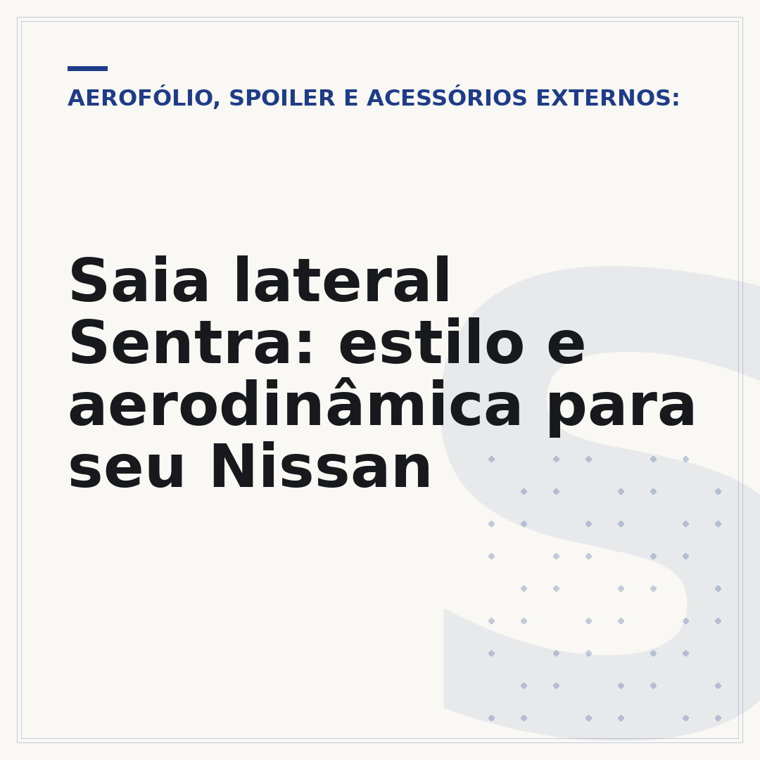 Saia lateral Sentra: estilo e aerodinâmica para seu Nissan