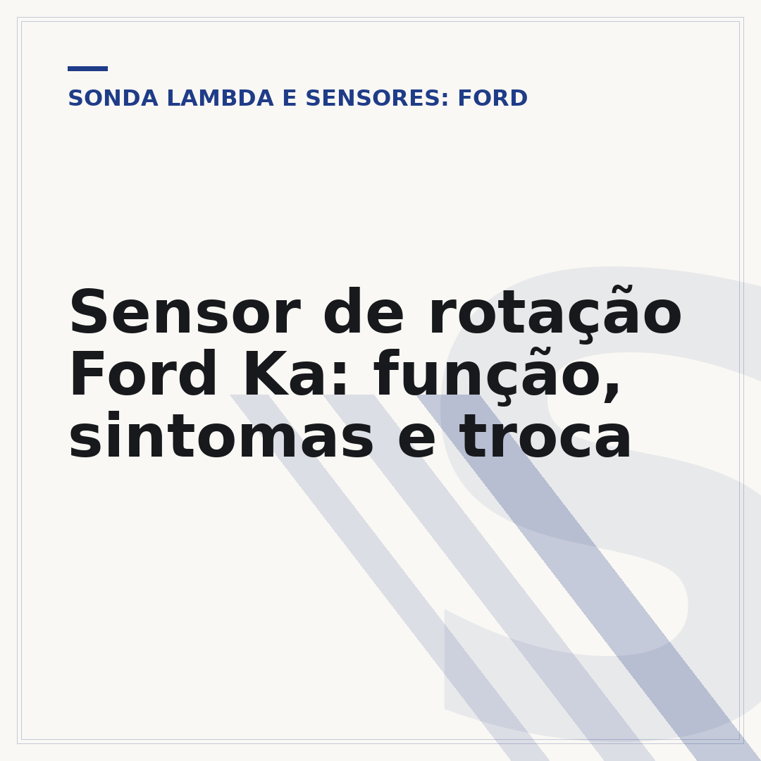 Sensor de rotação Ford Ka: função, sintomas e troca