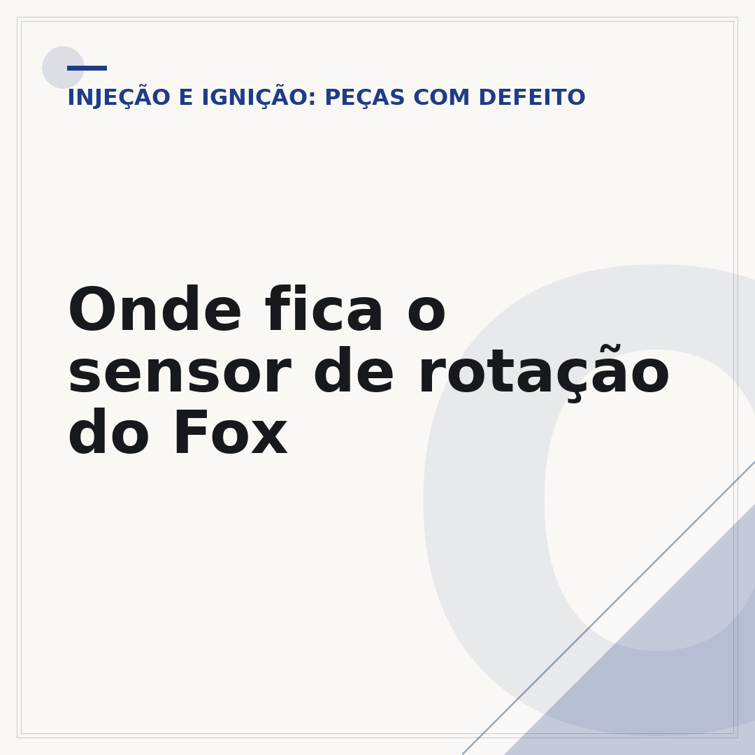 Onde fica o sensor de rotação do Fox