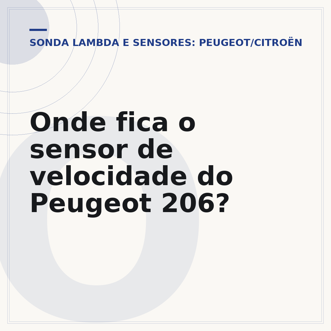 Onde fica o sensor de velocidade do Peugeot 206?
