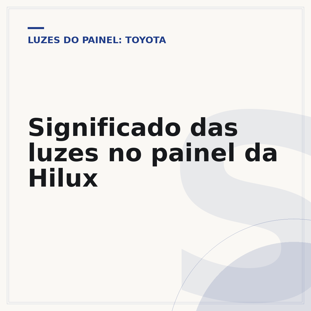 Significado das luzes no painel da Hilux