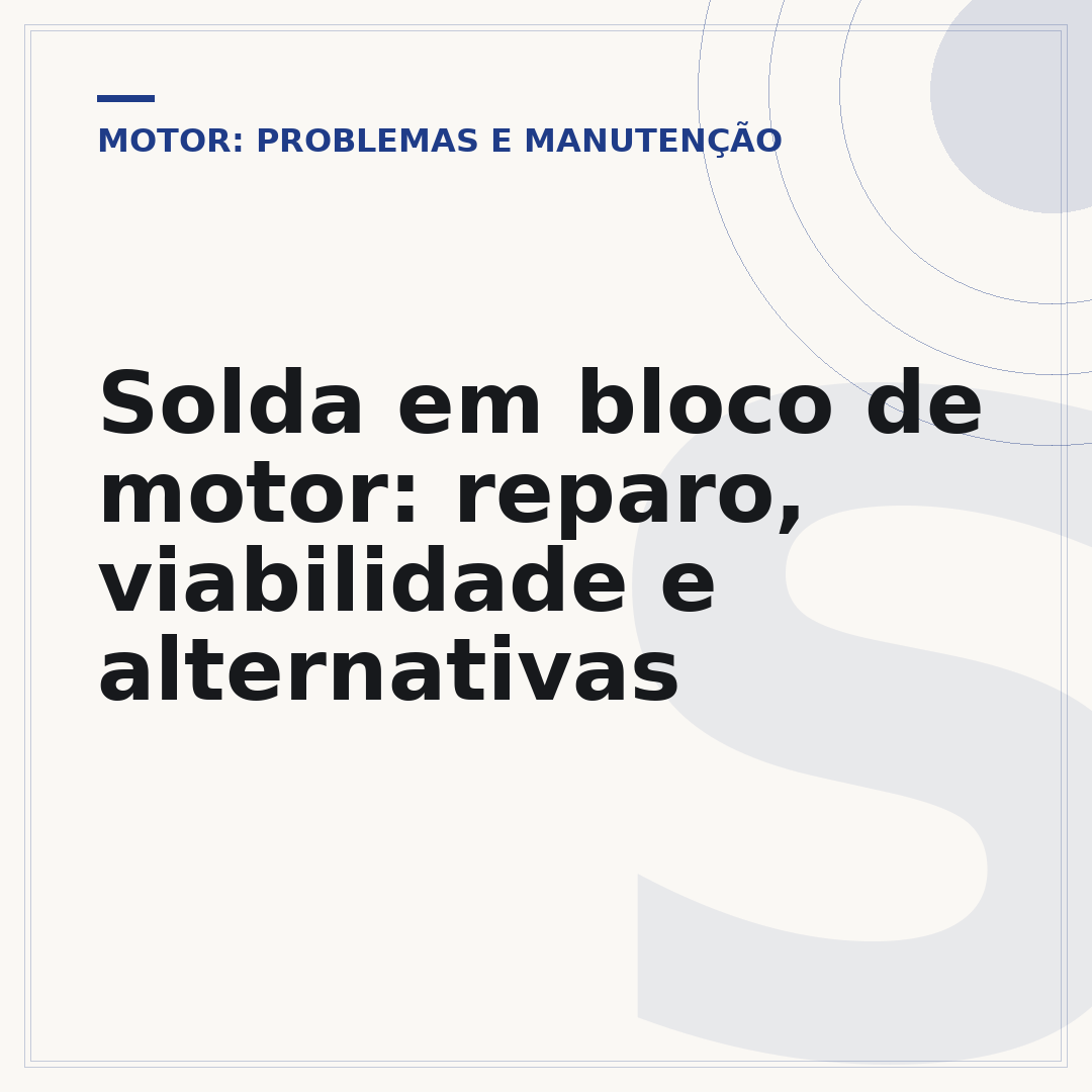 Solda em bloco de motor: reparo, viabilidade e alternativas