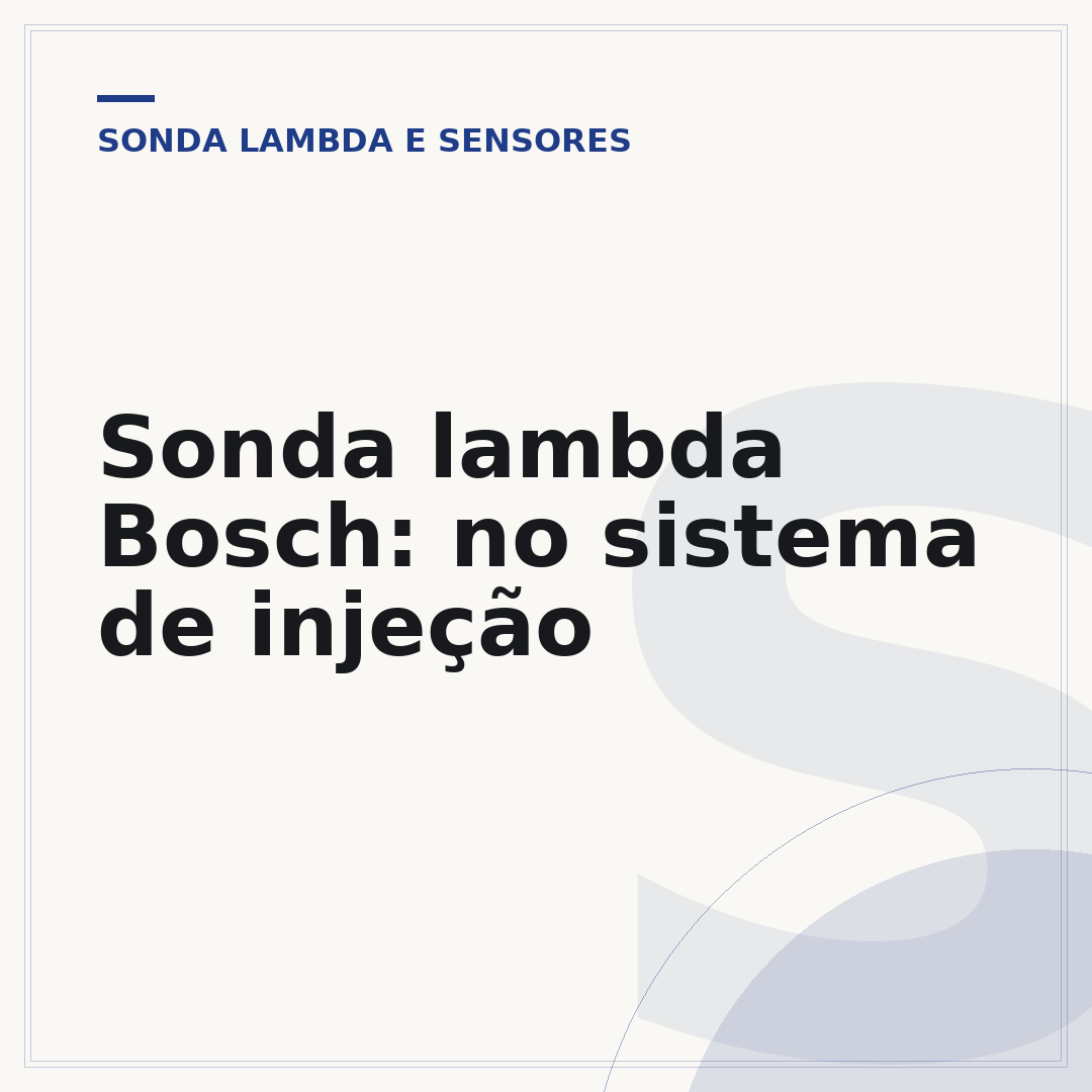 Sonda lambda Bosch: no sistema de injeção