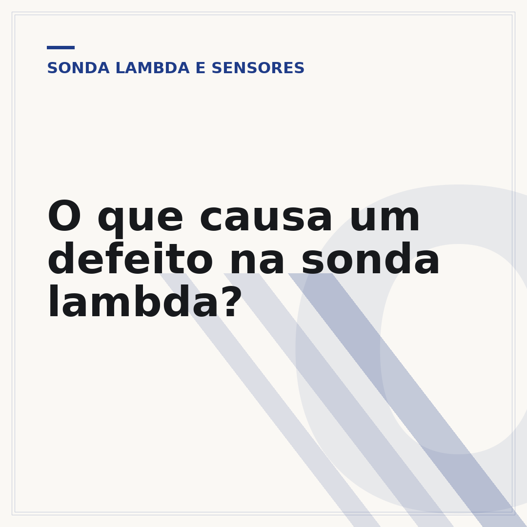 O que causa um defeito na sonda lambda?