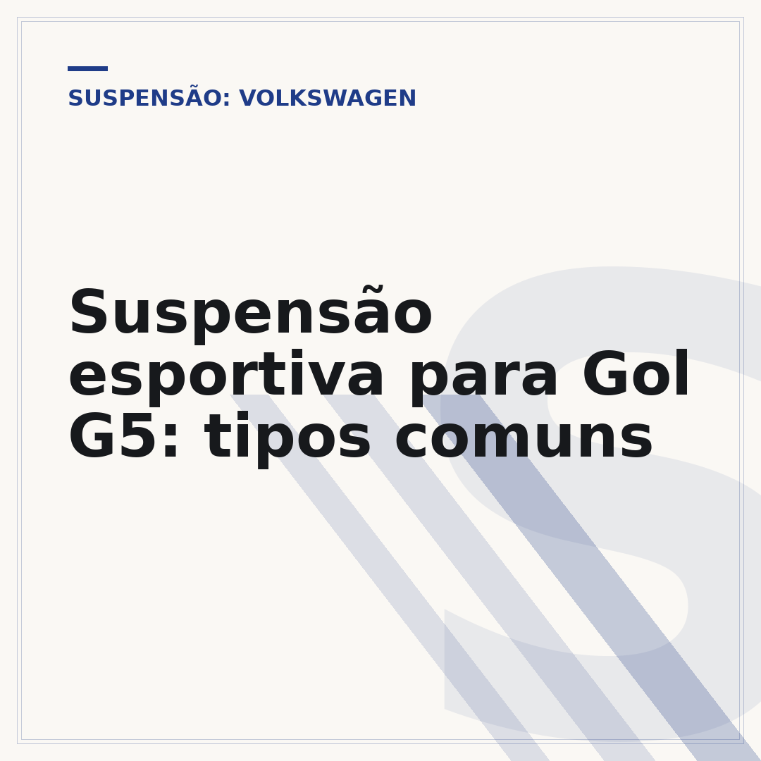 Suspensão esportiva para Gol G5: tipos comuns