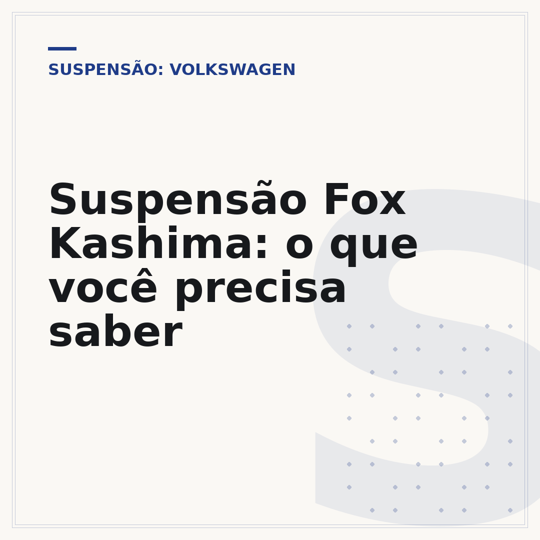 Suspensão Fox Kashima: o que você precisa saber