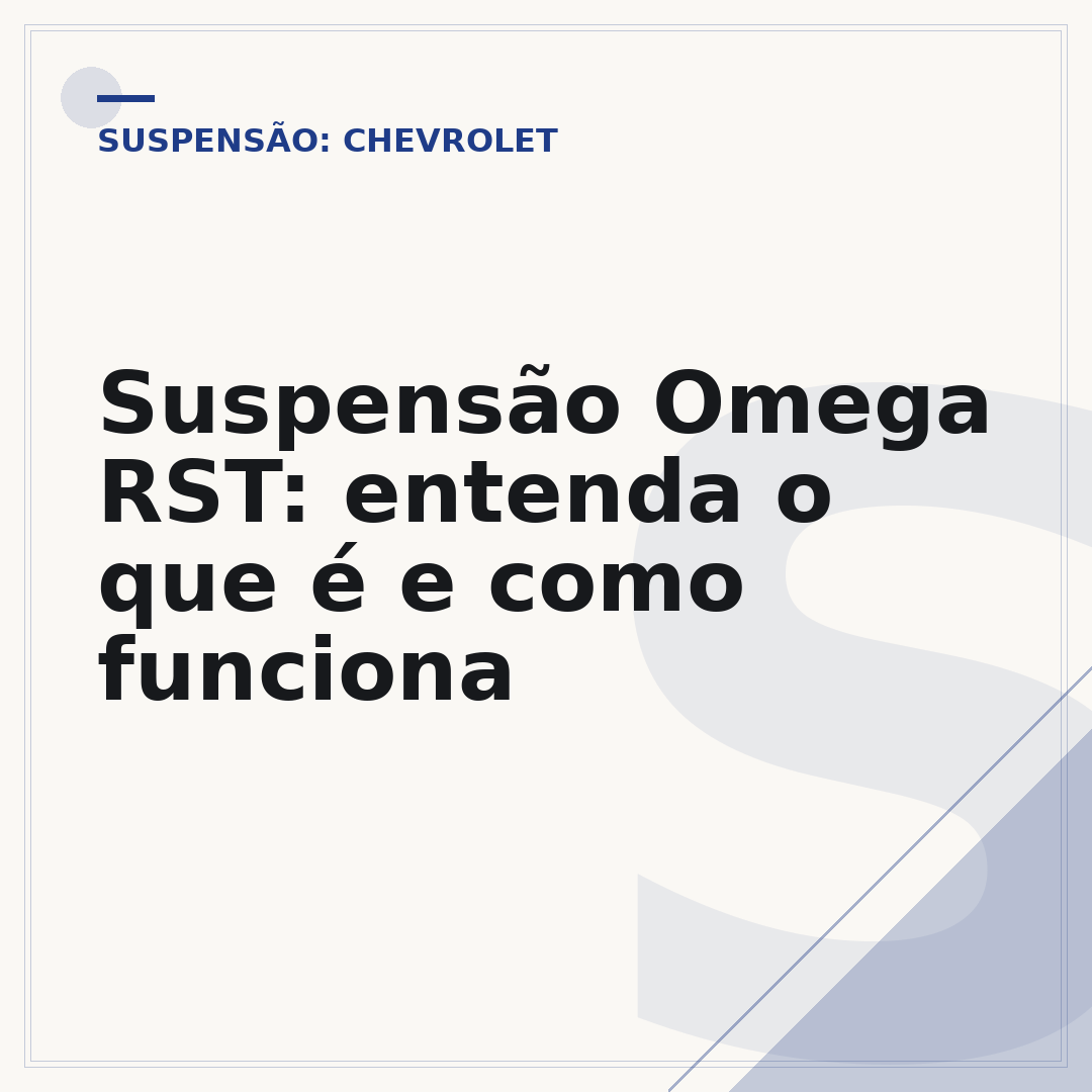 Suspensão Omega RST: entenda o que é e como funciona