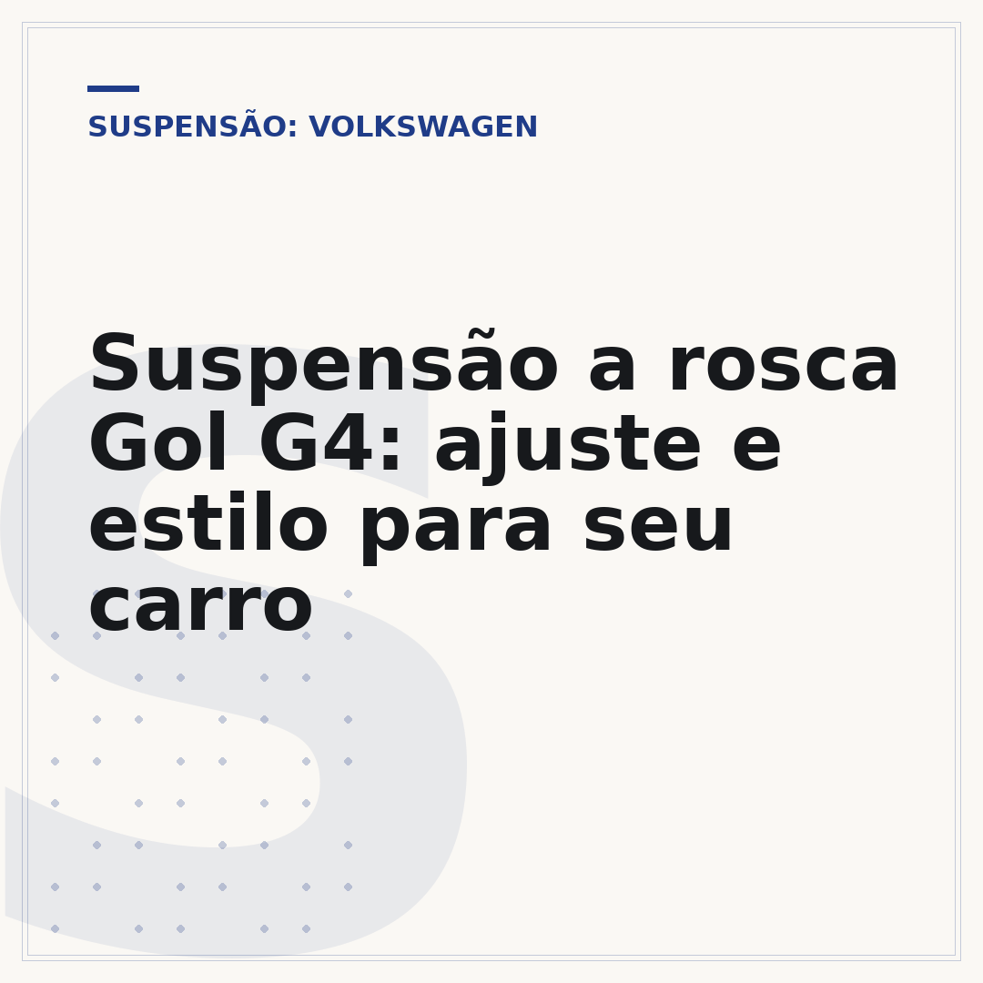 Suspensão a rosca Gol G4: ajuste e estilo para seu carro