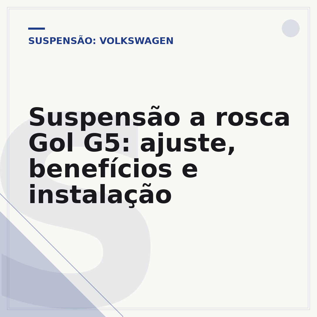 Suspensão a rosca Gol G5: ajuste, benefícios e instalação