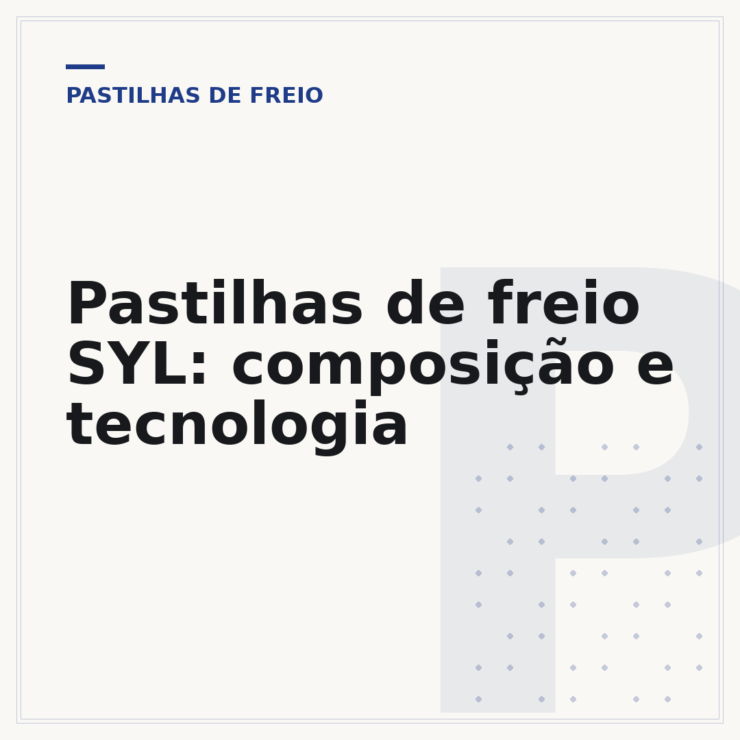 Pastilhas de freio SYL: composição e tecnologia