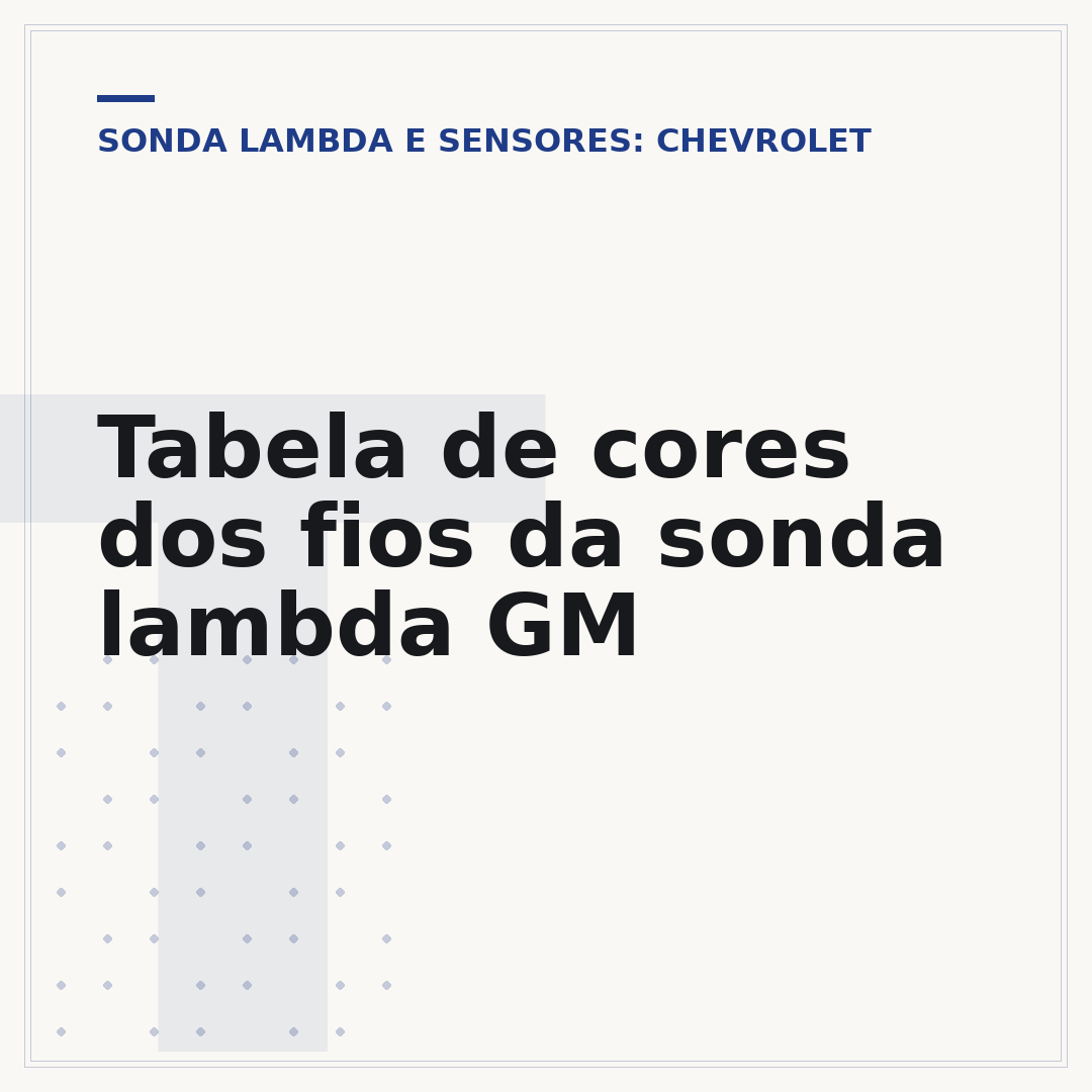 Tabela de cores dos fios da sonda lambda GM