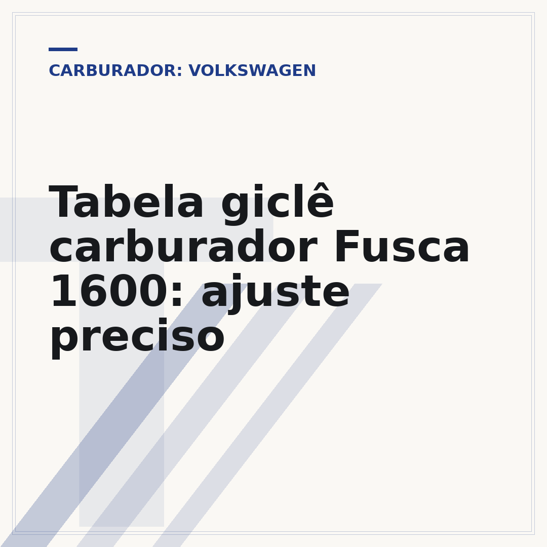 Tabela giclê carburador Fusca 1600: ajuste preciso