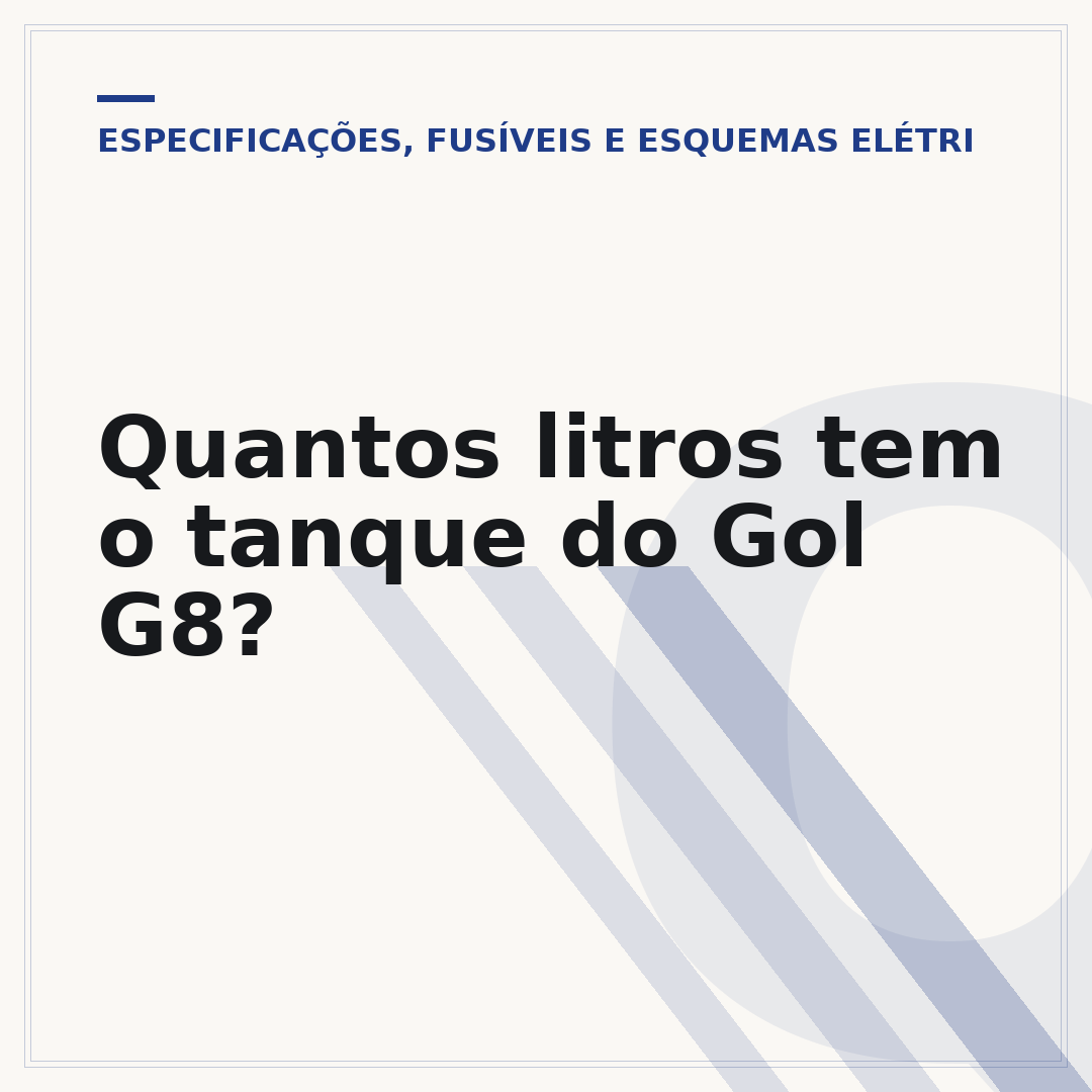 Quantos litros tem o tanque do Gol G8?