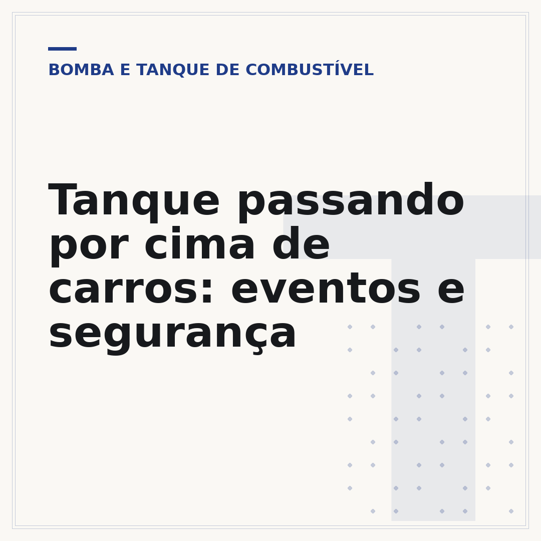 Tanque passando por cima de carros: eventos e segurança