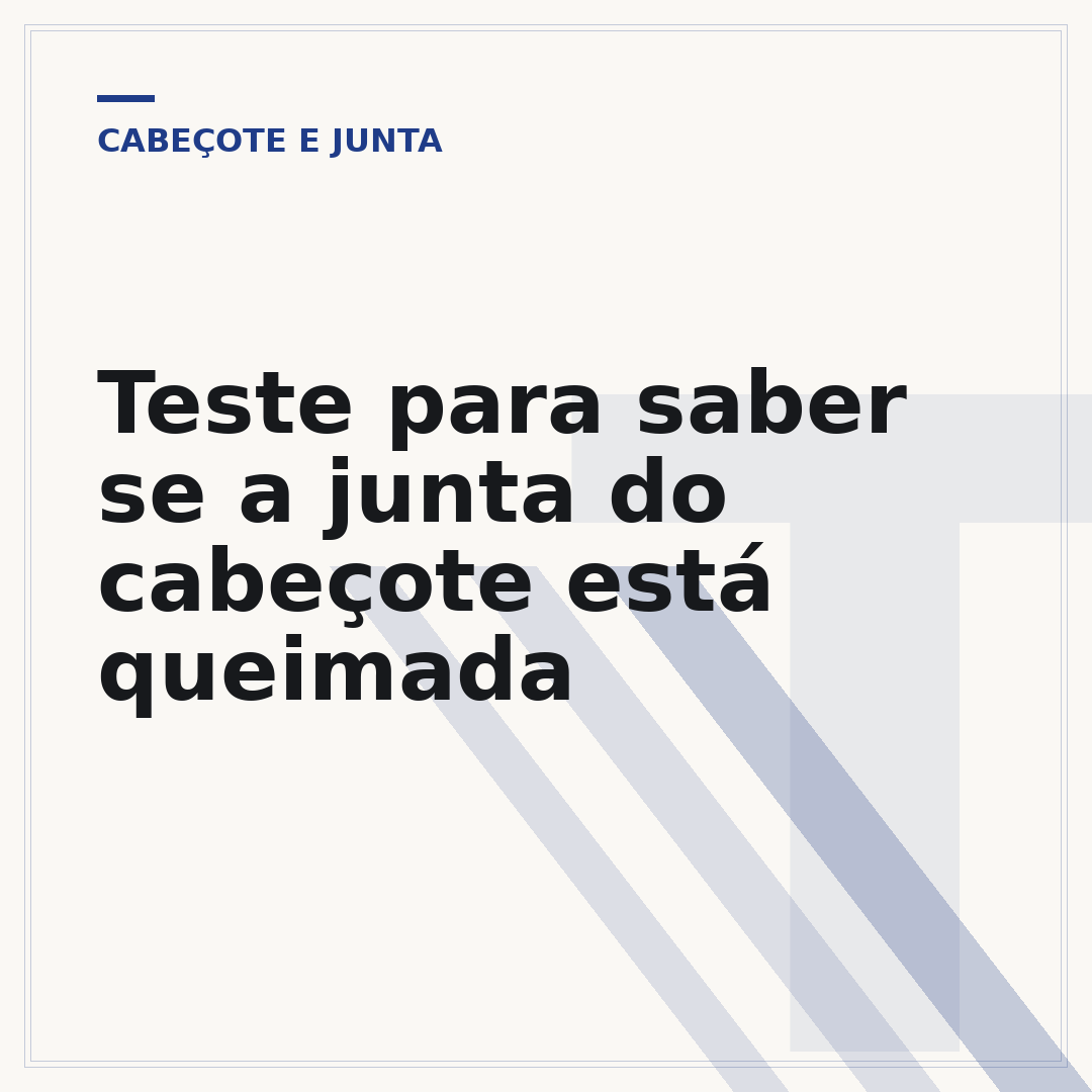 Teste para saber se a junta do cabeçote está queimada
