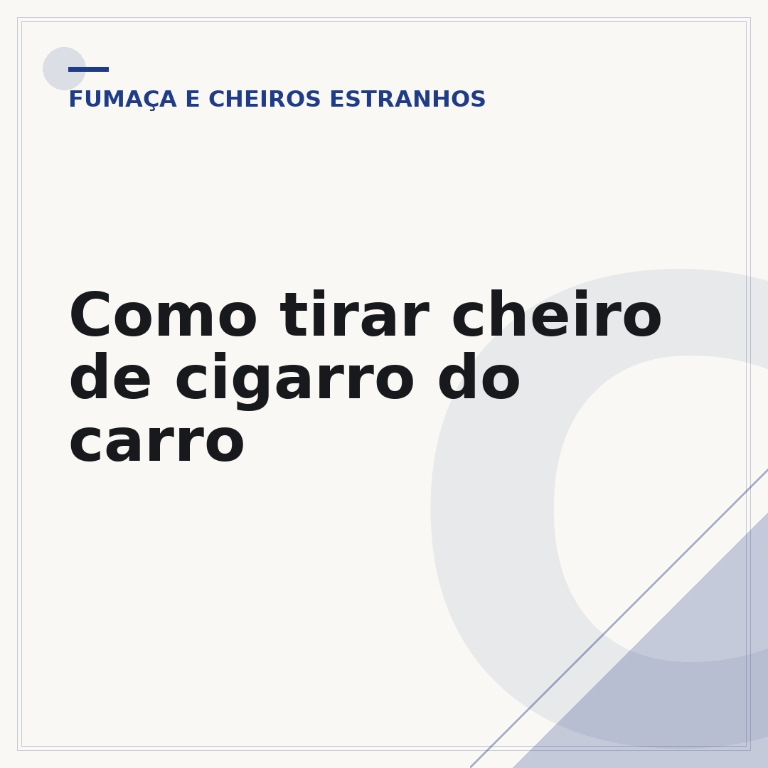Como tirar cheiro de cigarro do carro