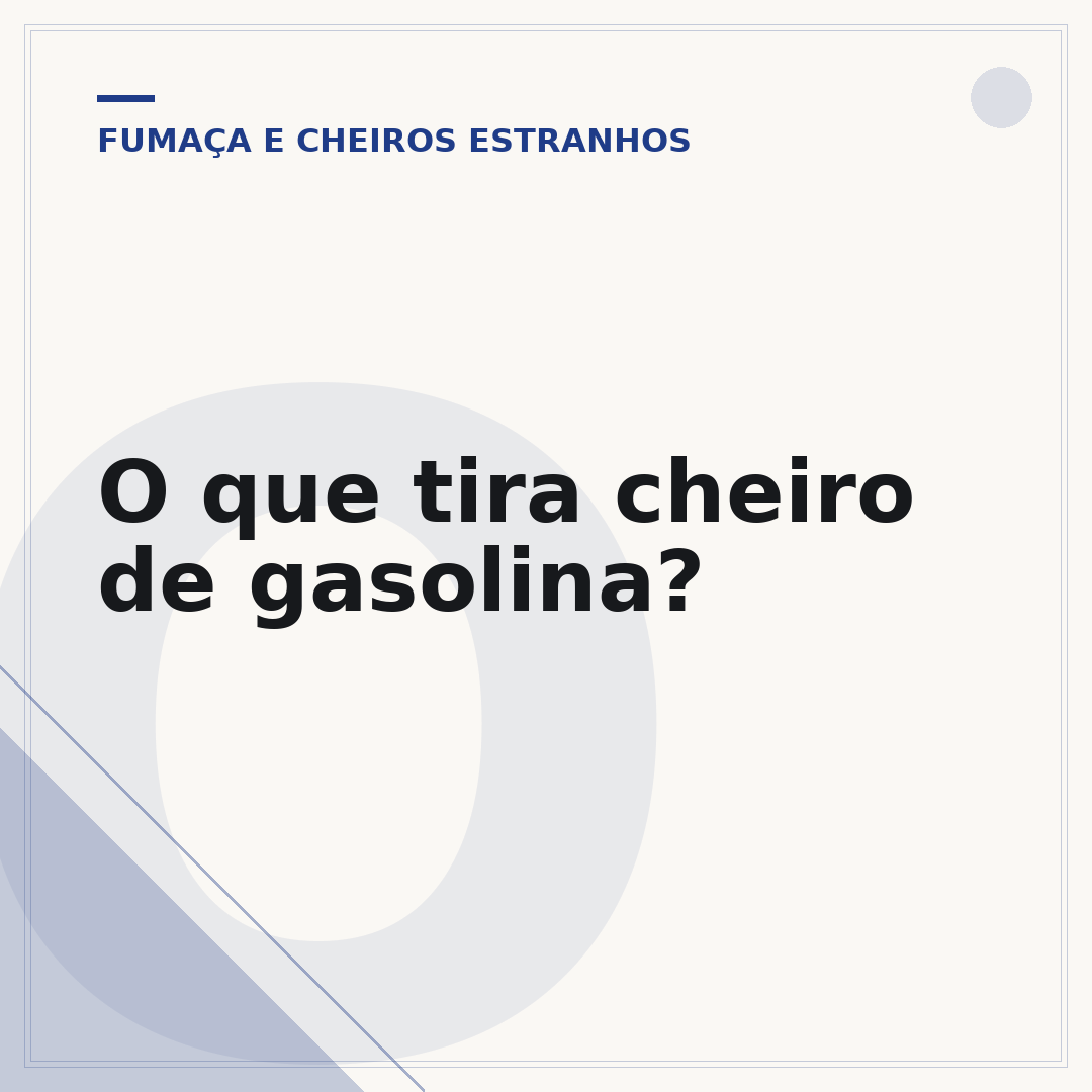 O que tira cheiro de gasolina?