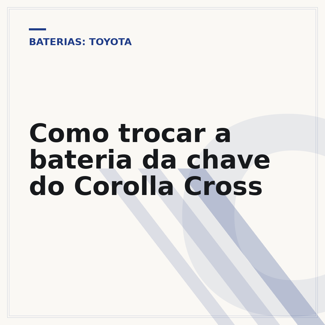 Como trocar a bateria da chave do Corolla Cross