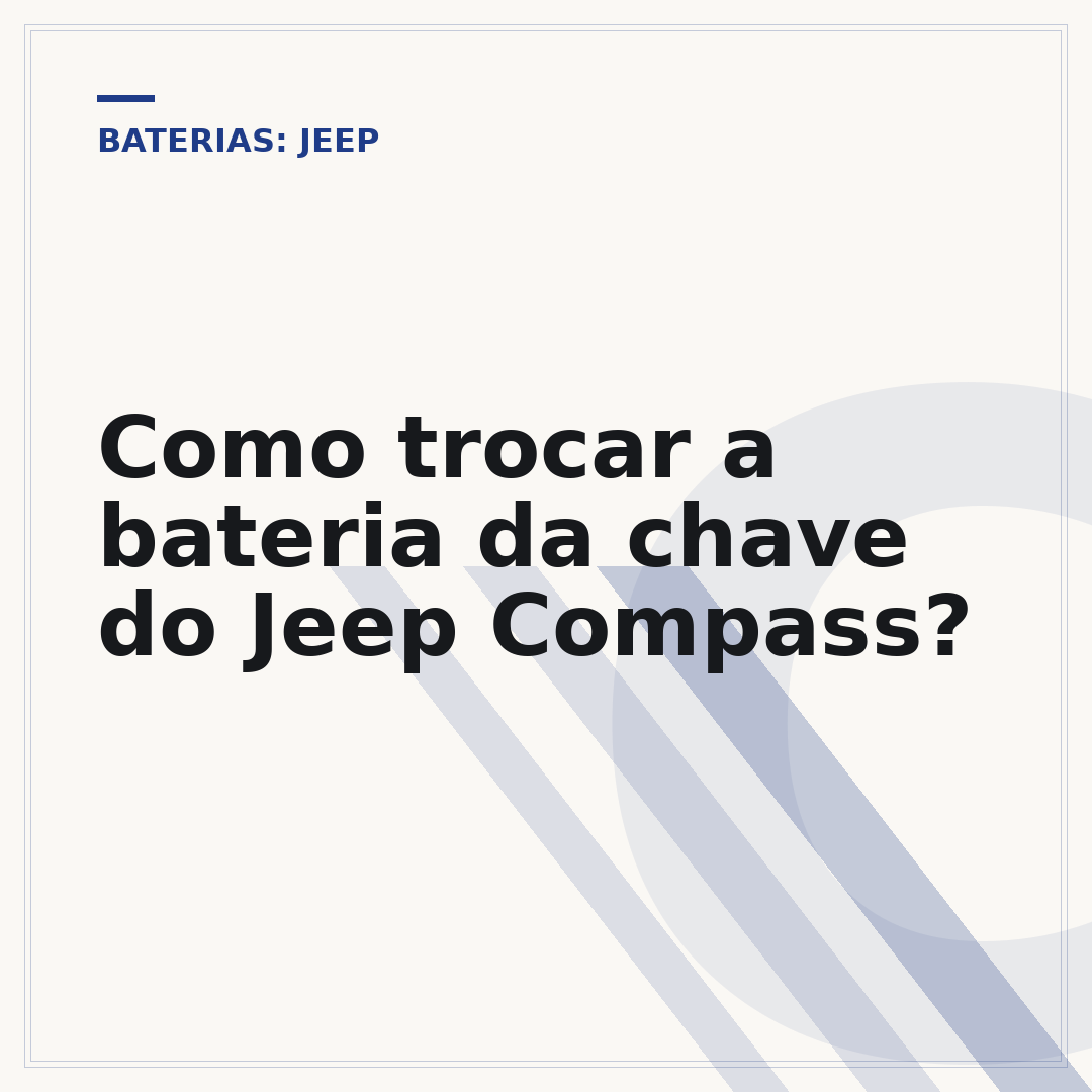 Como trocar a bateria da chave do Jeep Compass?