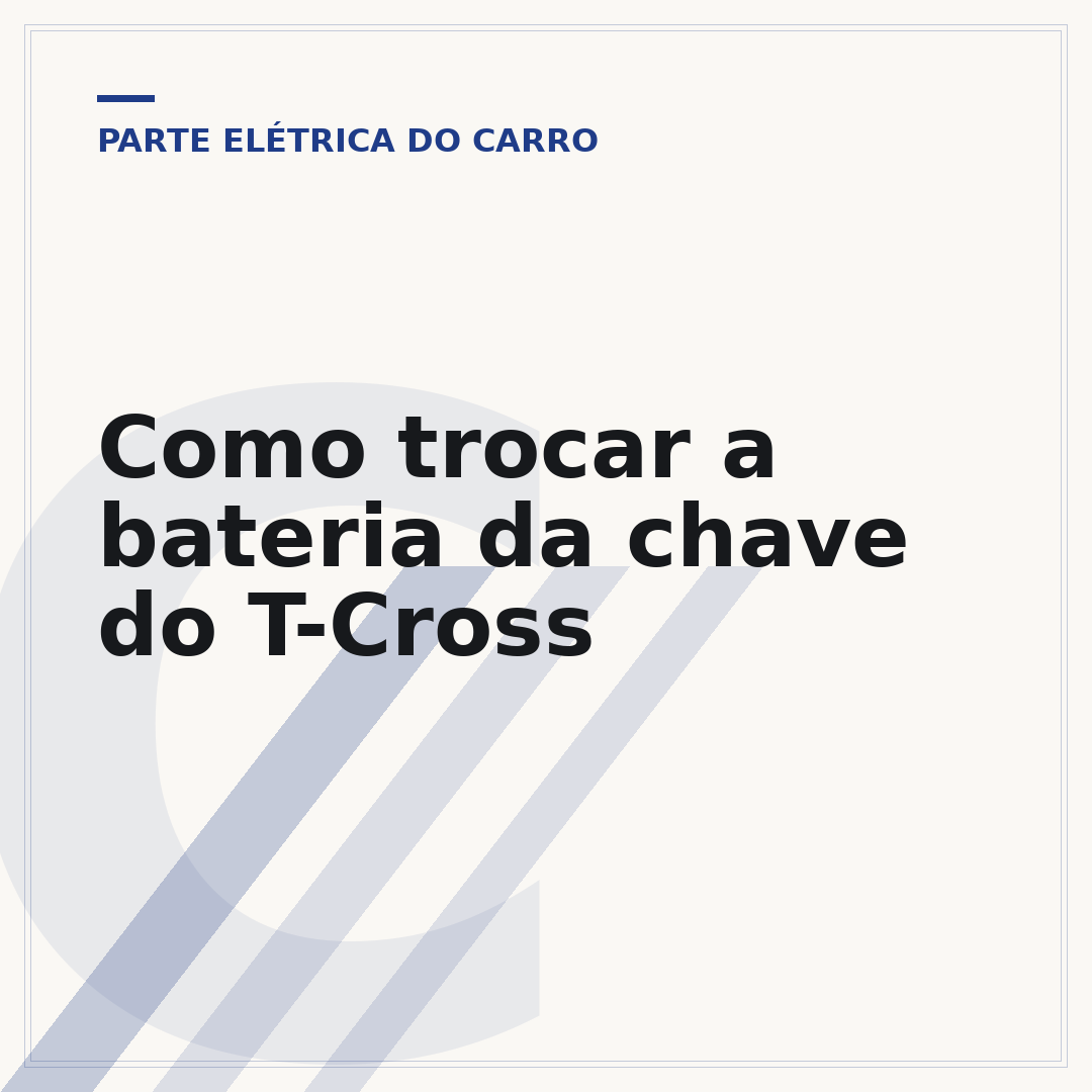 Como trocar a bateria da chave do T-Cross
