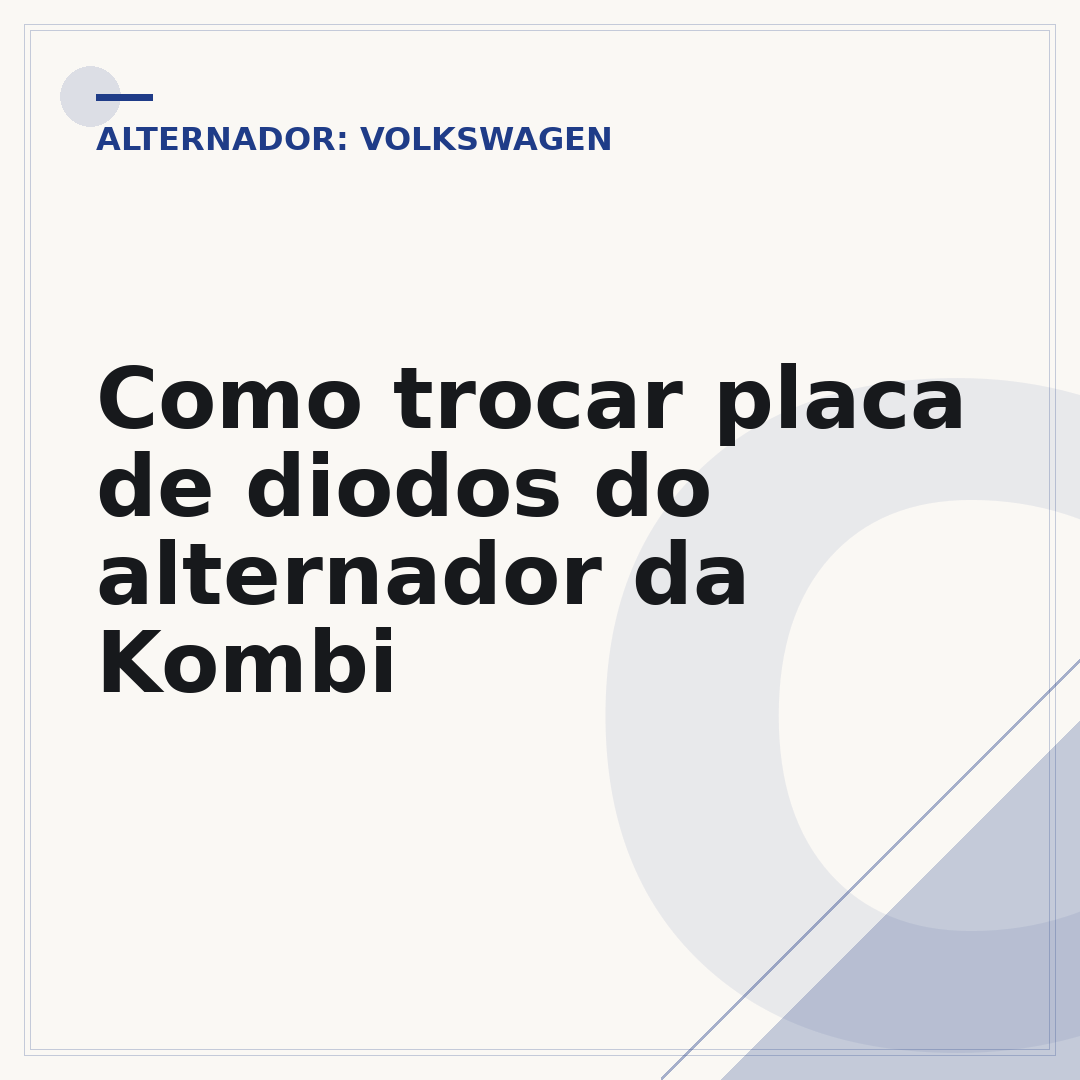 Como trocar placa de diodos do alternador da Kombi
