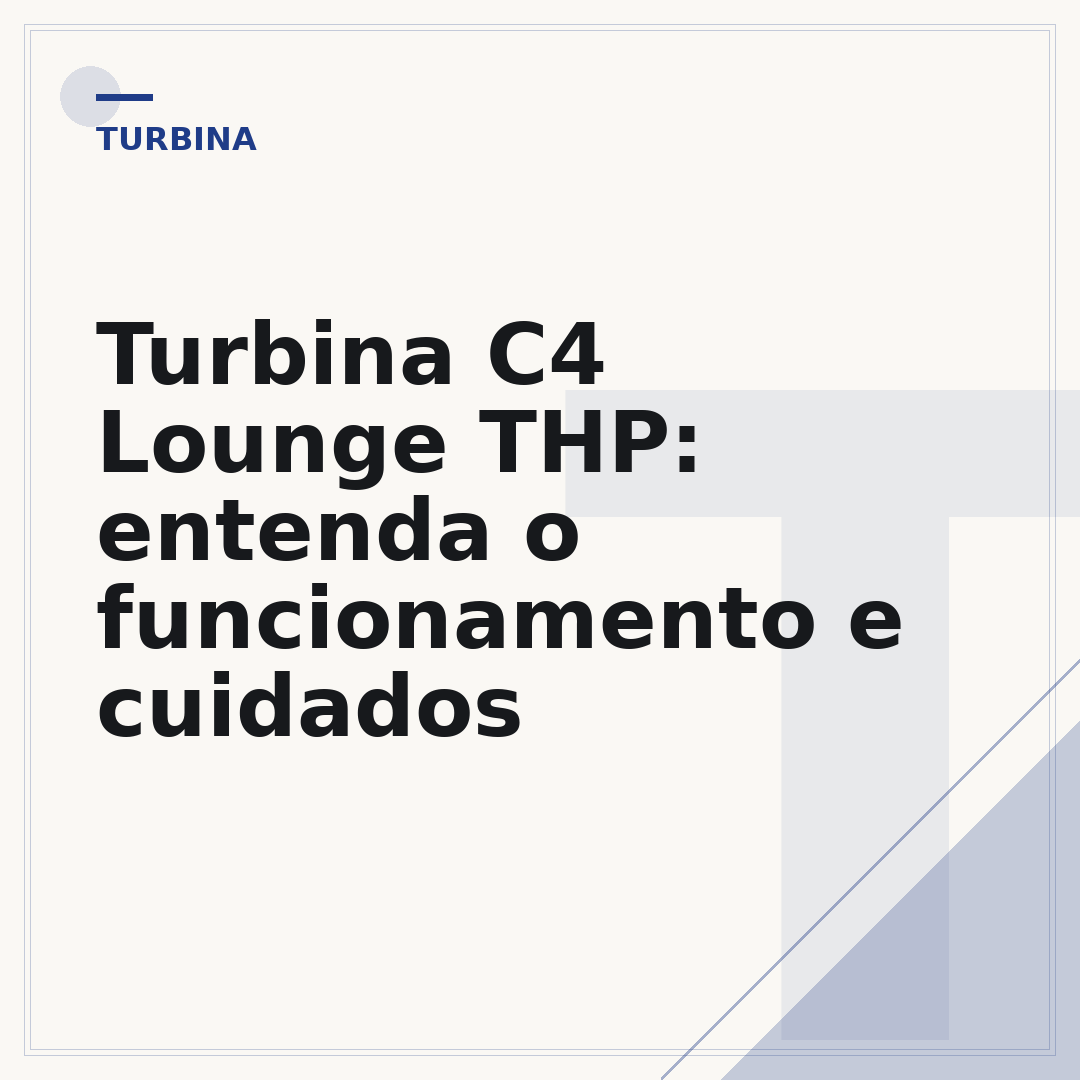 Turbina C4 Lounge THP: entenda o funcionamento e cuidados