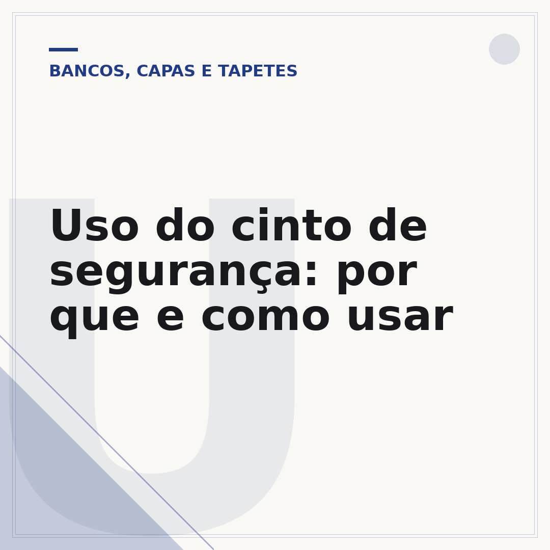 Uso do cinto de segurança: por que e como usar