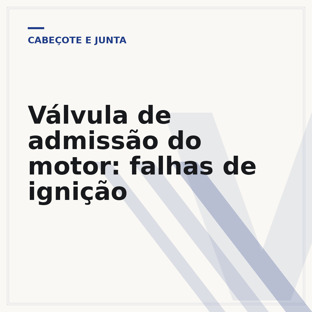Válvula de admissão do motor: falhas de ignição