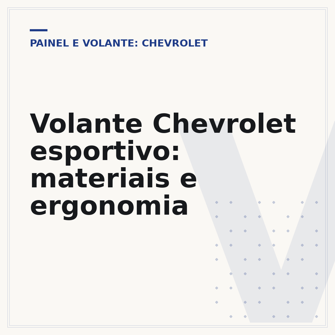 Volante Chevrolet esportivo: materiais e ergonomia