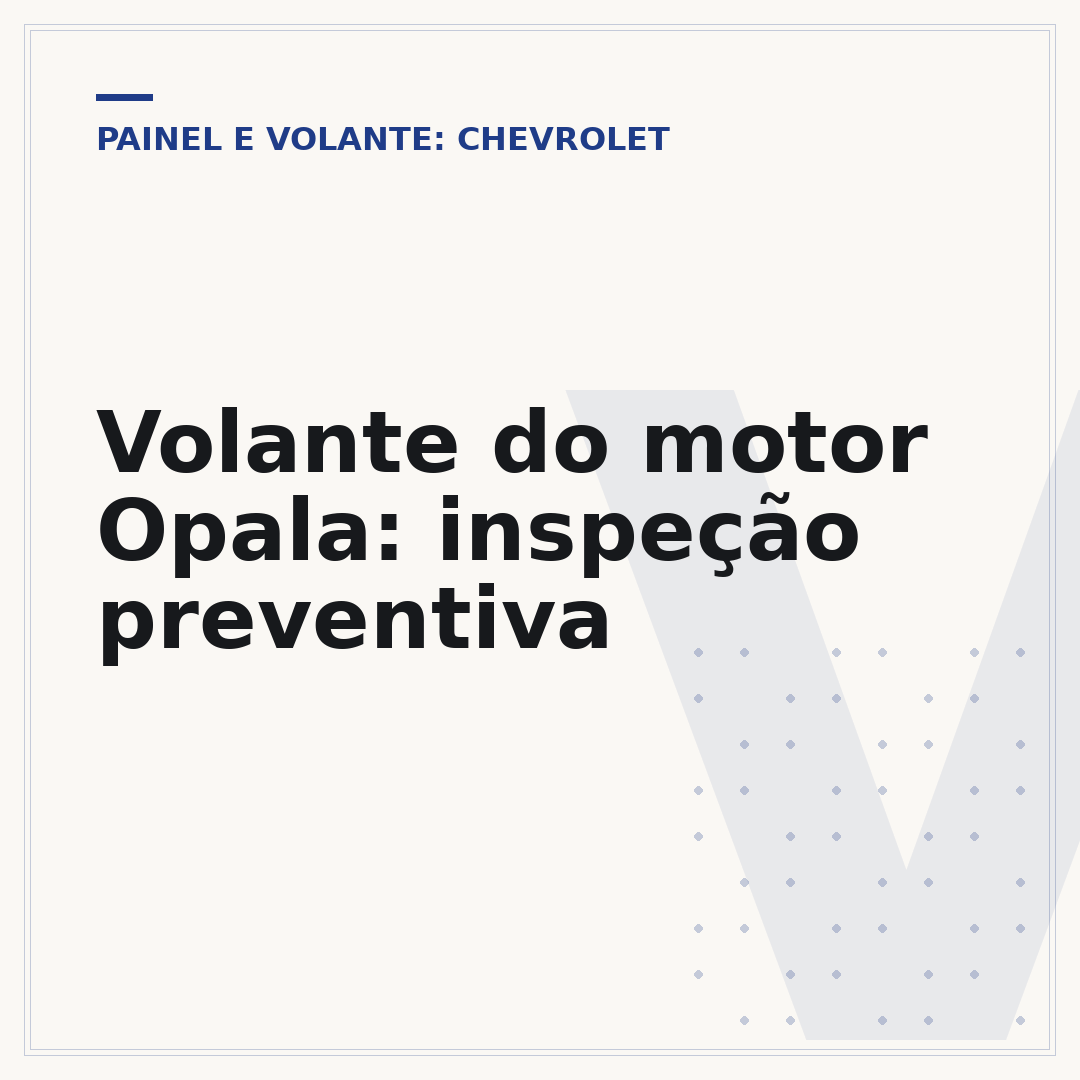 Volante do motor Opala: inspeção preventiva