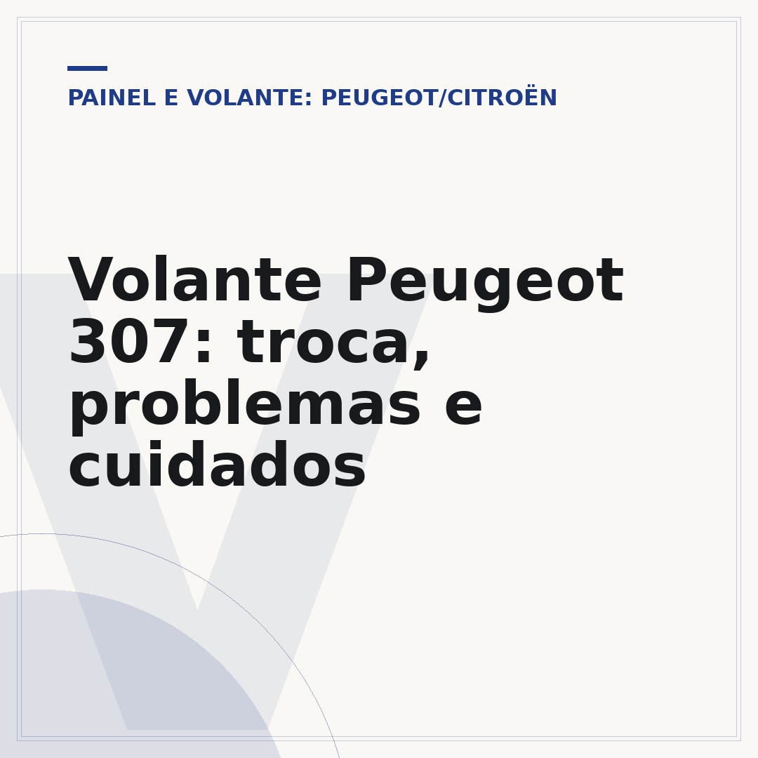 Volante Peugeot 307: troca, problemas e cuidados